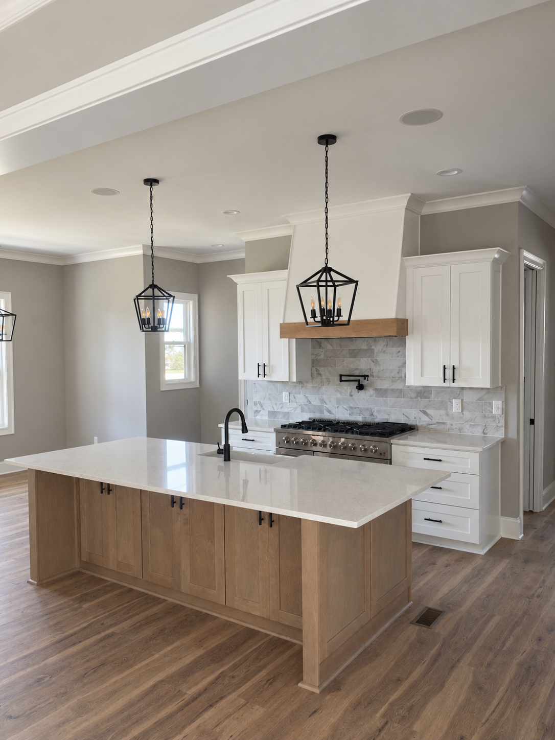 Wood island kitchen
